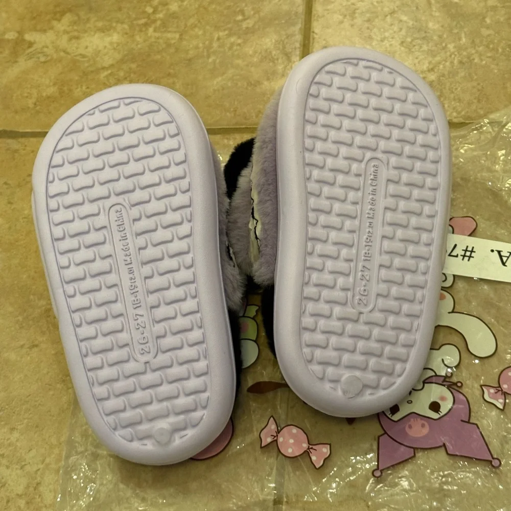 SANRIO toddlers Kuromi & My Melody Fluffy Slippers